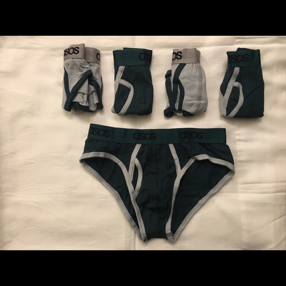 ASOS Brand Grey/Green Underwear - 5/pack - XS